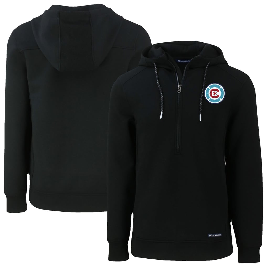  Chicago Fire Cutter & Buck Roam Eco Half-Zip Recycled Pullover Hoodie - Black